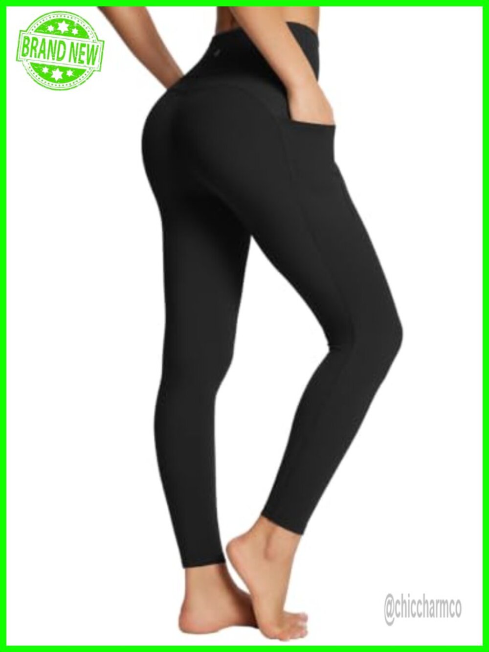 Women's Leggings with Pockets Tummy Control High Waisted Athletic 7/8 Ankle